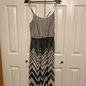 Candies Black and White Striped Maxi Dress